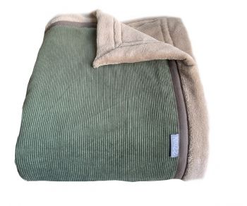 Rolstoel deken plaid groene rib 150x90 cm